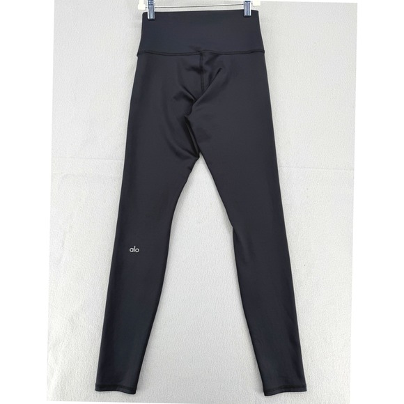 Alo Yoga Airlift High-Waist 7/8 Athletic Gym Athleisure Leggings Black Sheen M - Picture 2 of 8